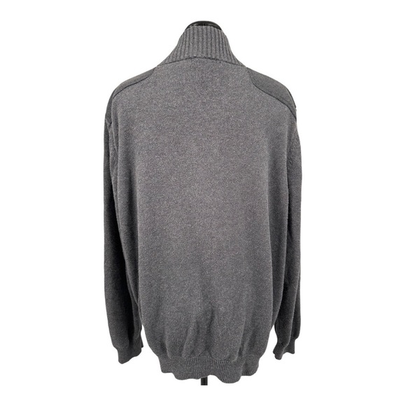 Arbor Way Zip Up Men's Cotton Sweater Gray 100% cotton - Picture 2 of 4